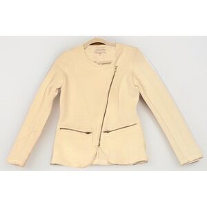 Cupcakes and Cashmere Womens Cream Dion Active Tweed Moto Jacket Size XS